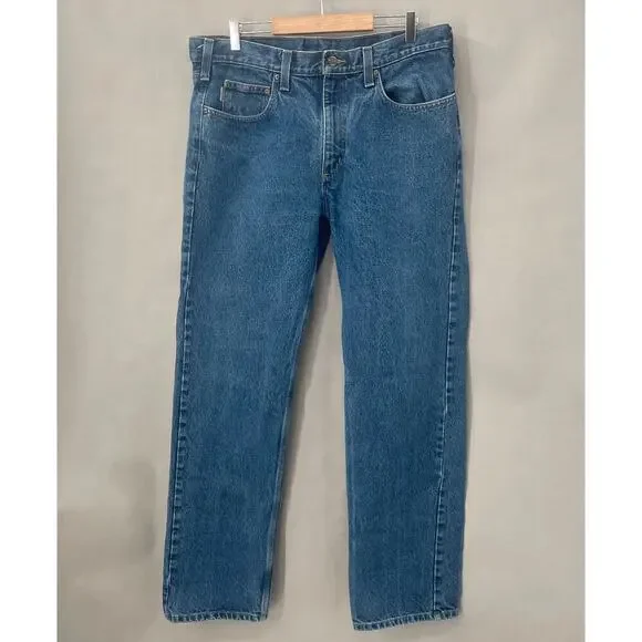 B16 Carhartt Jeans Mens 36x34 Workwear Jeremy Allen White Style Bear Americana - Picture 1 of 5